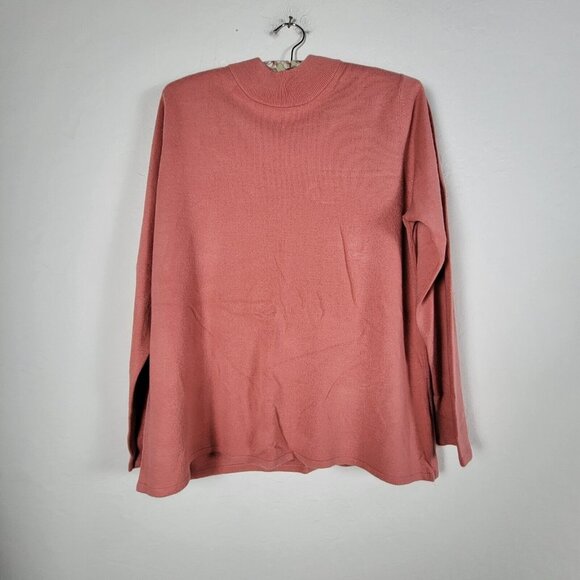 Bonmarche Womens 20/22 Peach Acrylic Supersoft Mock Neck Knit Pullover Sweater - Picture 1 of 7